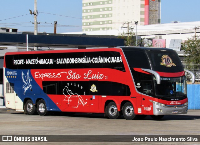Expresso São Luiz 9080 na cidade de Goiânia, Goiás, Brasil, por Joao Paulo Nascimento Silva. Número da foto: #12826914.
