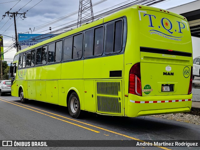 TQP - Transportes Quepos Puntarenas 68 na cidade de La Uruca, San José, San José, Costa Rica, por Andrés Martínez Rodríguez. Número da foto: #12829689.