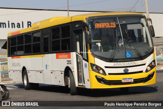 Viação Araguarina 3186 na cidade de Goiânia, Goiás, Brasil, por Paulo Henrique Pereira Borges. Número da foto: #12831492.