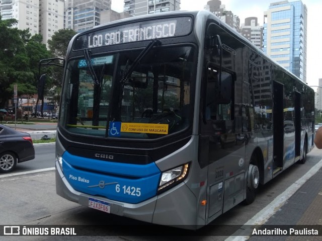 Viação Grajaú S.A. 6 1425 na cidade de São Paulo, São Paulo, Brasil, por Andarilho Paulista. Número da foto: #12830236.