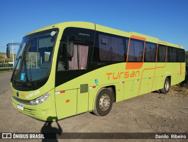 Tursan - Turismo Santo André 945 (RJ 597.252) na cidade de Barra do Piraí, Rio de Janeiro, Brasil, por Danilo  Ribeiro. Número da foto: #12830383.