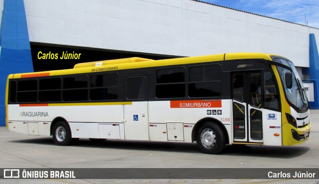 Viação Araguarina 3188 na cidade de Goiânia, Goiás, Brasil, por Carlos Júnior. Número da foto: #12832021.