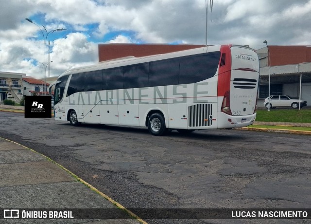 Auto Viação Catarinense 3450 na cidade de Lages, Santa Catarina, Brasil, por LUCAS NASCIMENTO. Número da foto: #12830032.
