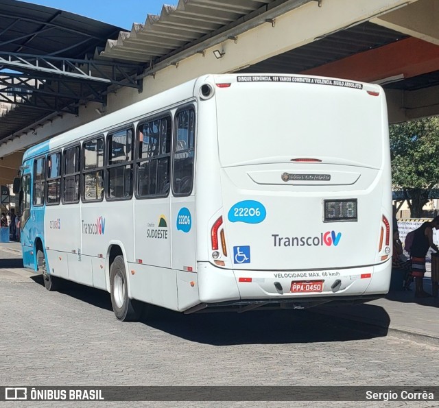 Nova Transporte 22206 na cidade de Vila Velha, Espírito Santo, Brasil, por Sergio Corrêa. Número da foto: #12830058.