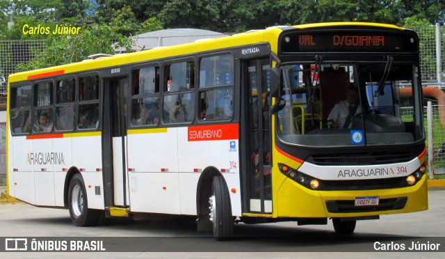 Viação Araguarina 3194 na cidade de Goiânia, Goiás, Brasil, por Carlos Júnior. Número da foto: #12833802.