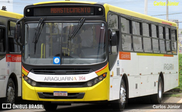 Viação Araguarina 3194 na cidade de Goiânia, Goiás, Brasil, por Carlos Júnior. Número da foto: #12833803.