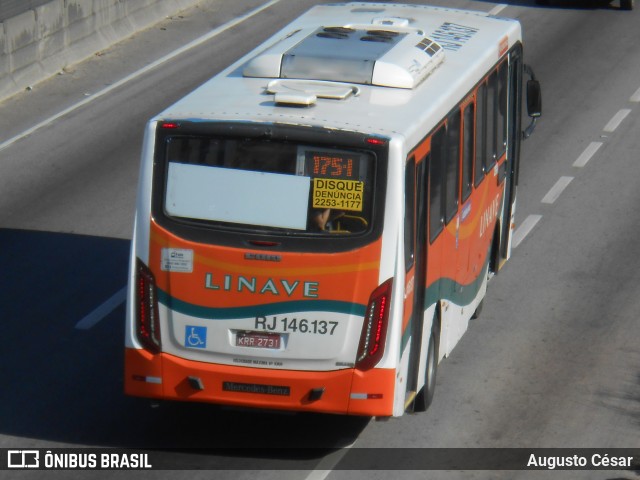 Linave Transportes RJ 146.137 na cidade de Nova Iguaçu, Rio de Janeiro, Brasil, por Augusto César. Número da foto: #12832555.