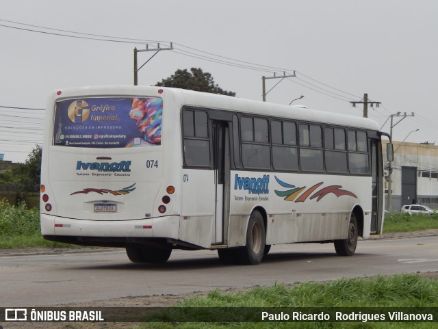 Ivanoff Transporte e Turismo 074 na cidade de Rio Grande, Rio Grande do Sul, Brasil, por Paulo Ricardo  Rodrigues Villanova. Número da foto: #12832543.
