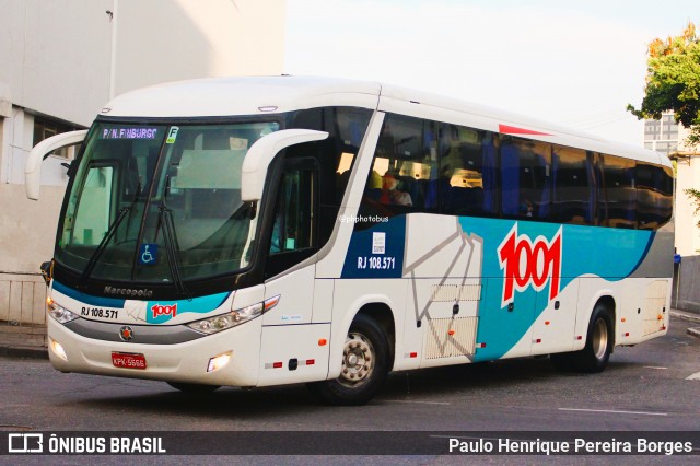 Auto Viação 1001 RJ 108.571 na cidade de Rio de Janeiro, Rio de Janeiro, Brasil, por Paulo Henrique Pereira Borges. Número da foto: #12833498.