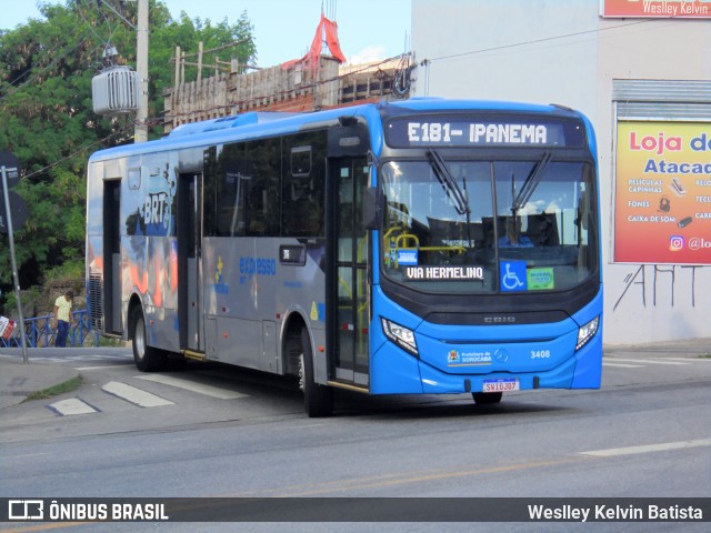 BRT Sorocaba Concessionária de Serviços Públicos SPE S/A 3408 na cidade de Sorocaba, São Paulo, Brasil, por Weslley Kelvin Batista. Número da foto: #12835451.