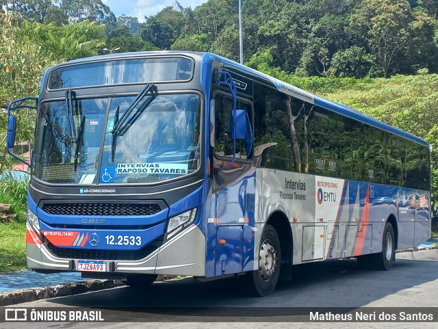 Auto Viação Bragança Metropolitana > Viação Raposo Tavares 12.2533 na cidade de Cotia, São Paulo, Brasil, por Matheus Neri dos Santos. Número da foto: #12834748.