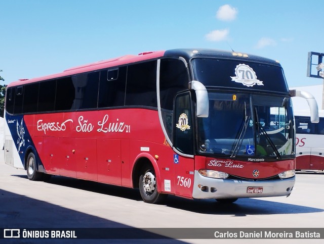 Expresso São Luiz 7560 na cidade de Goiânia, Goiás, Brasil, por Carlos Daniel Moreira Batista. Número da foto: #12835258.
