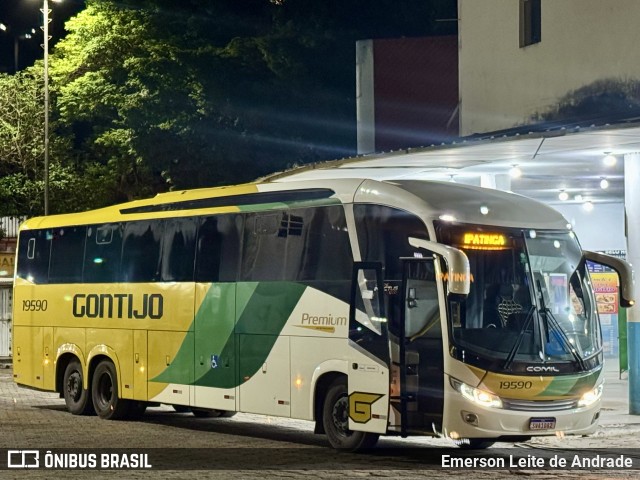 Empresa Gontijo de Transportes 19590 na cidade de Manhuaçu, Minas Gerais, Brasil, por Emerson Leite de Andrade. Número da foto: #12834564.