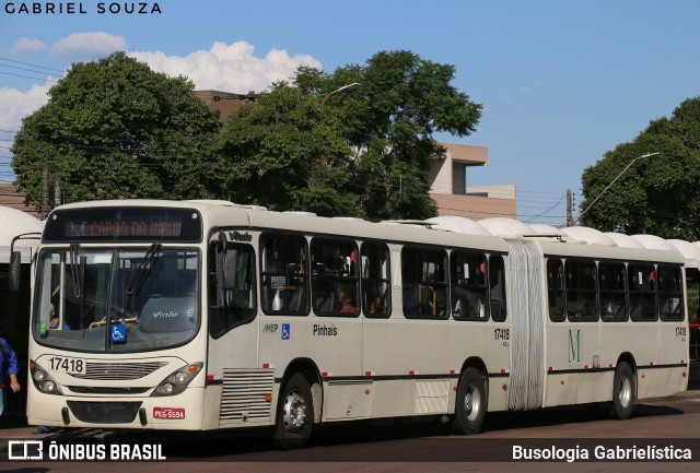 Expresso Azul 17418 na cidade de Curitiba, Paraná, Brasil, por Busologia Gabrielística. Número da foto: #12838059.