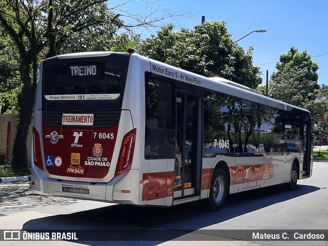 Viação Gatusa Transportes Urbanos 7 6045 na cidade de São Paulo, São Paulo, Brasil, por Mateus C.  Cardoso. Número da foto: #12837246.