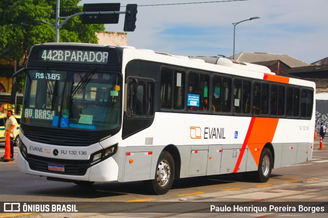 Evanil Transportes e Turismo RJ 132.136 na cidade de Rio de Janeiro, Rio de Janeiro, Brasil, por Paulo Henrique Pereira Borges. Número da foto: #12839181.