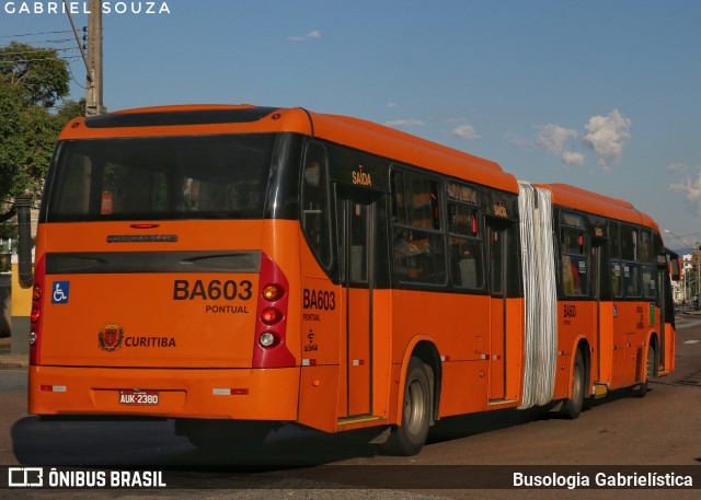Transporte Coletivo Glória BA603 na cidade de Curitiba, Paraná, Brasil, por Busologia Gabrielística. Número da foto: #12838047.