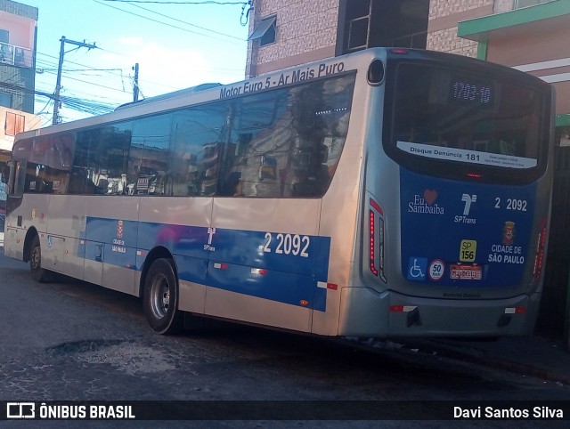 Sambaíba Transportes Urbanos 2 2092 na cidade de São Paulo, São Paulo, Brasil, por Davi Santos Silva. Número da foto: #12837056.