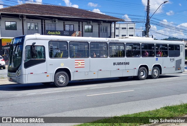 BluMob - Concessionária de Transporte Urbano de Blumenau 9118 na cidade de Blumenau, Santa Catarina, Brasil, por Iago Scheineider. Número da foto: #12839653.