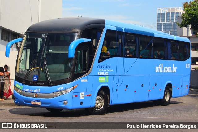 UTIL - União Transporte Interestadual de Luxo 9133 na cidade de Rio de Janeiro, Rio de Janeiro, Brasil, por Paulo Henrique Pereira Borges. Número da foto: #12839301.