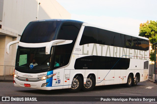 Auto Viação Catarinense 3504 na cidade de Rio de Janeiro, Rio de Janeiro, Brasil, por Paulo Henrique Pereira Borges. Número da foto: #12839174.