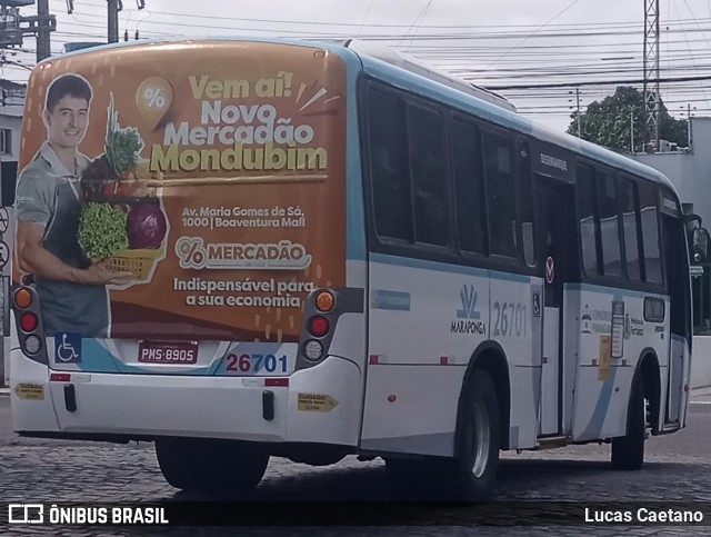Maraponga Transportes 26701 na cidade de Fortaleza, Ceará, Brasil, por Lucas Caetano. Número da foto: #12838840.