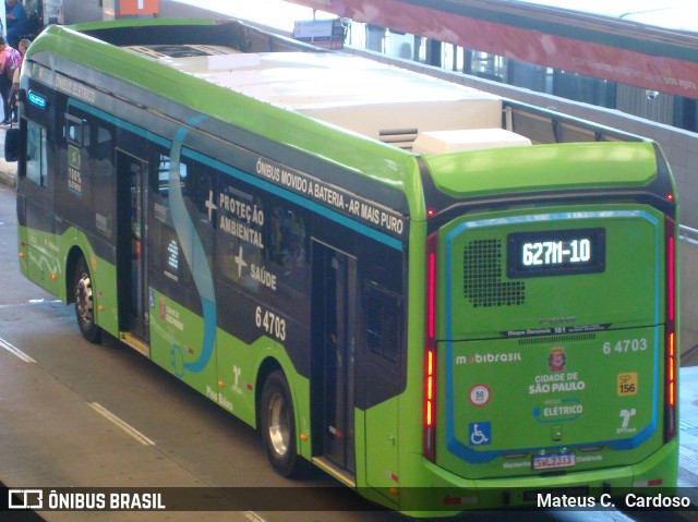 Viação Paratodos > São Jorge > Metropolitana São Paulo > Mobibrasil 6 4703 na cidade de São Paulo, São Paulo, Brasil, por Mateus C.  Cardoso. Número da foto: #12837231.