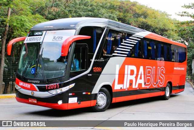 Lirabus 12091 na cidade de São Paulo, São Paulo, Brasil, por Paulo Henrique Pereira Borges. Número da foto: #12842227.