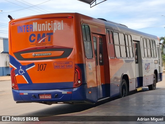 CMT - Consórcio Metropolitano Transportes 107 na cidade de Várzea Grande, Mato Grosso, Brasil, por Adrian Miguel. Número da foto: #12840119.