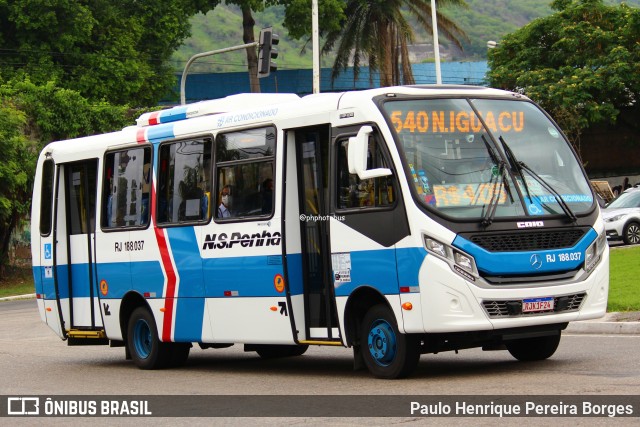 Viação Nossa Senhora da Penha RJ 188.037 na cidade de Nova Iguaçu, Rio de Janeiro, Brasil, por Paulo Henrique Pereira Borges. Número da foto: #12843388.