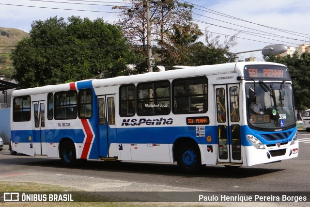 Viação Nossa Senhora da Penha RJ 188.036 na cidade de Nova Iguaçu, Rio de Janeiro, Brasil, por Paulo Henrique Pereira Borges. Número da foto: #12843381.