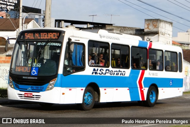 Viação Nossa Senhora da Penha RJ 188.032 na cidade de Nova Iguaçu, Rio de Janeiro, Brasil, por Paulo Henrique Pereira Borges. Número da foto: #12843365.
