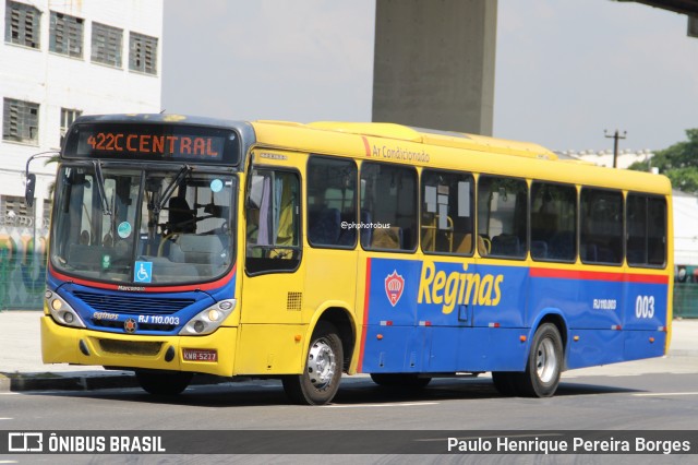 Auto Viação Reginas RJ 110.003 na cidade de Rio de Janeiro, Rio de Janeiro, Brasil, por Paulo Henrique Pereira Borges. Número da foto: #12845295.