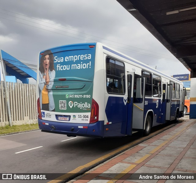 Auto Viação São José dos Pinhais 11-304 na cidade de São José dos Pinhais, Paraná, Brasil, por Andre Santos de Moraes. Número da foto: #12844947.
