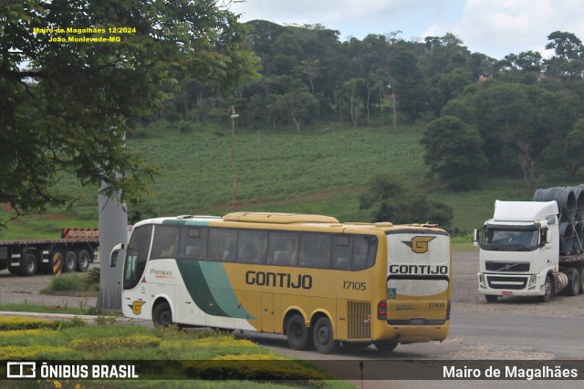 Empresa Gontijo de Transportes 17105 na cidade de João Monlevade, Minas Gerais, Brasil, por Mairo de Magalhães. Número da foto: #12844991.