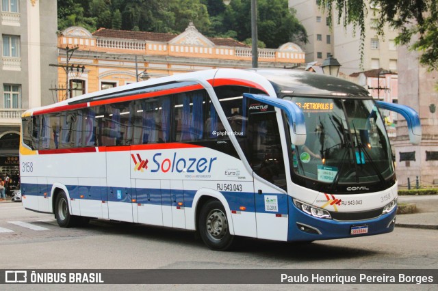 Solazer Transportes e Turismo 3158 na cidade de Petrópolis, Rio de Janeiro, Brasil, por Paulo Henrique Pereira Borges. Número da foto: #12847044.
