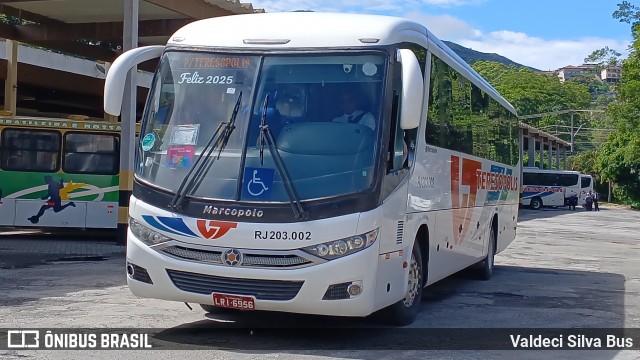 Viação Teresópolis RJ 203.002 na cidade de Teresópolis, Rio de Janeiro, Brasil, por Valdeci Silva Bus. Número da foto: #12790553.