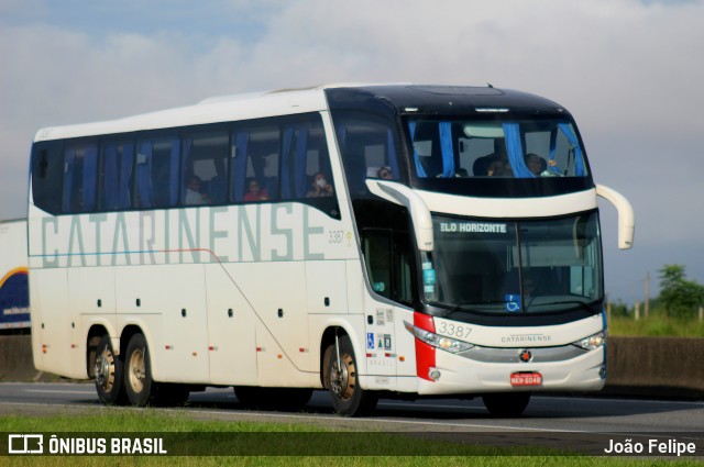 Auto Viação Catarinense 3387 na cidade de Canas, São Paulo, Brasil, por João Felipe. Número da foto: #12792563.