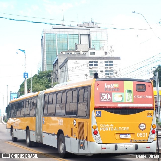 Companhia Carris Porto-Alegrense 0801 na cidade de Porto Alegre, Rio Grande do Sul, Brasil, por Daniel Girald. Número da foto: #12792885.