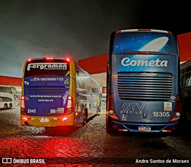 Viação Cometa 18305 na cidade de Pariquera-Açu, São Paulo, Brasil, por Andre Santos de Moraes. Número da foto: #12791364.