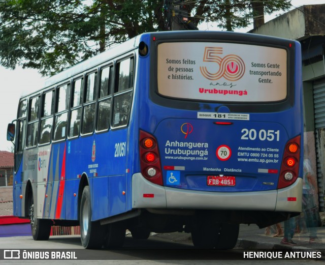 Auto Viação Urubupungá 20.051 na cidade de Franco da Rocha, São Paulo, Brasil, por HENRIQUE ANTUNES. Número da foto: #12791003.