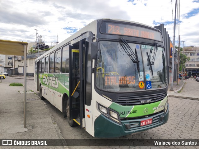 Transportes Flores RJ 128.401 na cidade de Rio de Janeiro, Rio de Janeiro, Brasil, por Walace dos Santos. Número da foto: #12793863.