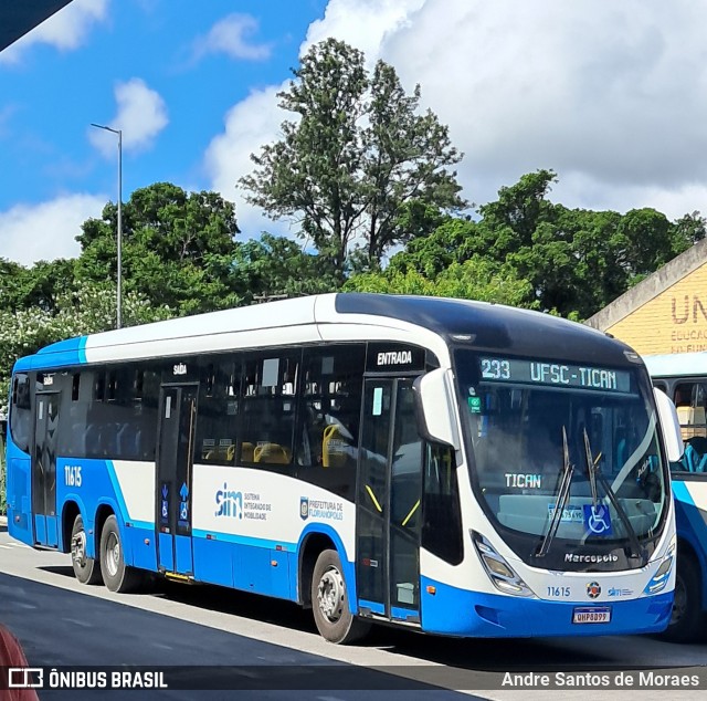 Canasvieiras Transportes 11615 na cidade de Florianópolis, Santa Catarina, Brasil, por Andre Santos de Moraes. Número da foto: #12793866.