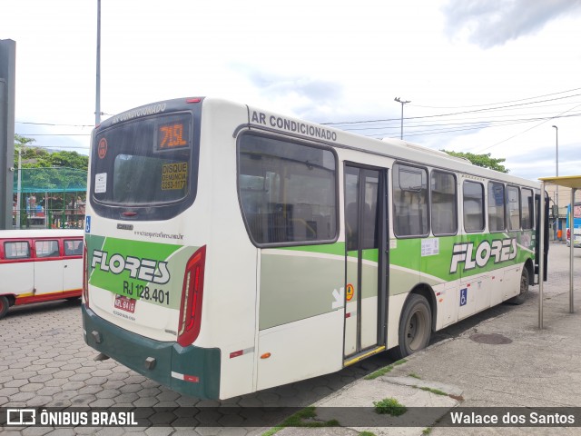 Transportes Flores RJ 128.401 na cidade de Rio de Janeiro, Rio de Janeiro, Brasil, por Walace dos Santos. Número da foto: #12793870.