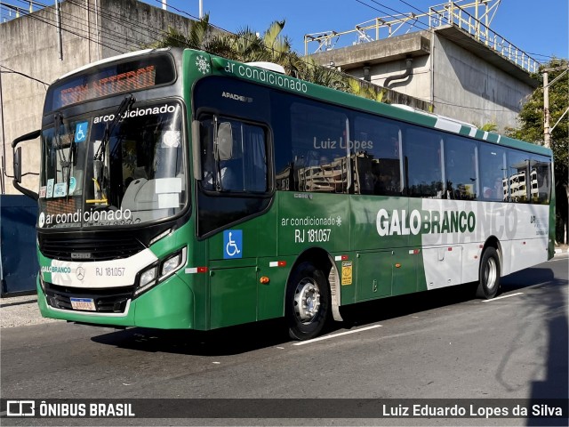 Viação Galo Branco RJ 181.057 na cidade de Niterói, Rio de Janeiro, Brasil, por Luiz Eduardo Lopes da Silva. Número da foto: #12793468.