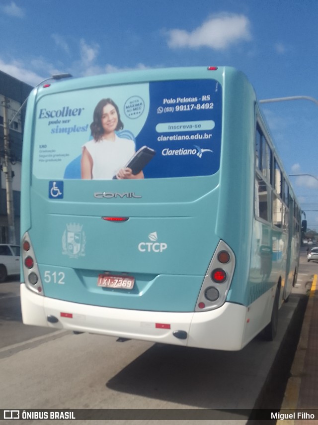 Viação Nossa Senhora Conquistadora 512 na cidade de Pelotas, Rio Grande do Sul, Brasil, por Miguel Filho. Número da foto: #12796890.