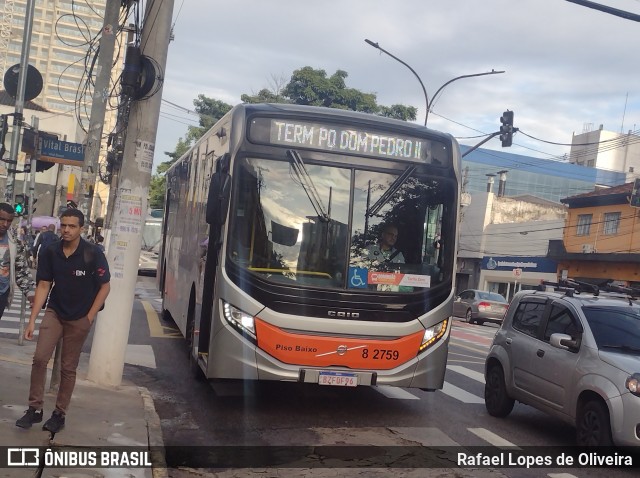 Viação Gato Preto 8 2759 na cidade de São Paulo, São Paulo, Brasil, por Rafael Lopes de Oliveira. Número da foto: #12797528.