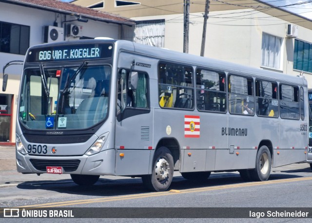 BluMob - Concessionária de Transporte Urbano de Blumenau 9503 na cidade de Blumenau, Santa Catarina, Brasil, por Iago Scheineider. Número da foto: #12795875.