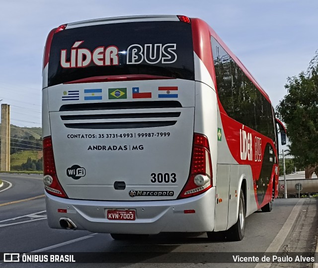 Lider Bus 3003 na cidade de Aparecida, São Paulo, Brasil, por Vicente de Paulo Alves. Número da foto: #12797662.
