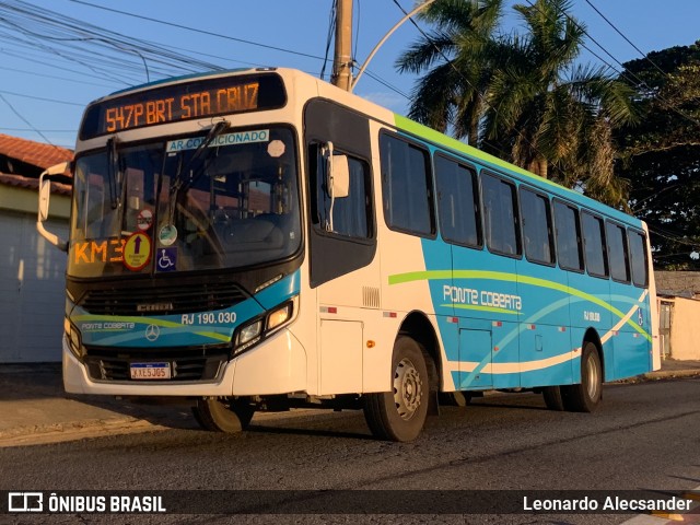 Viação Ponte Coberta RJ 190.030 na cidade de Rio de Janeiro, Rio de Janeiro, Brasil, por Leonardo Alecsander. Número da foto: #12800081.